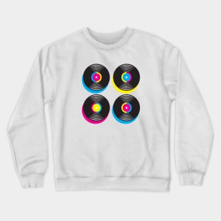 CMYK record discs Crewneck Sweatshirt